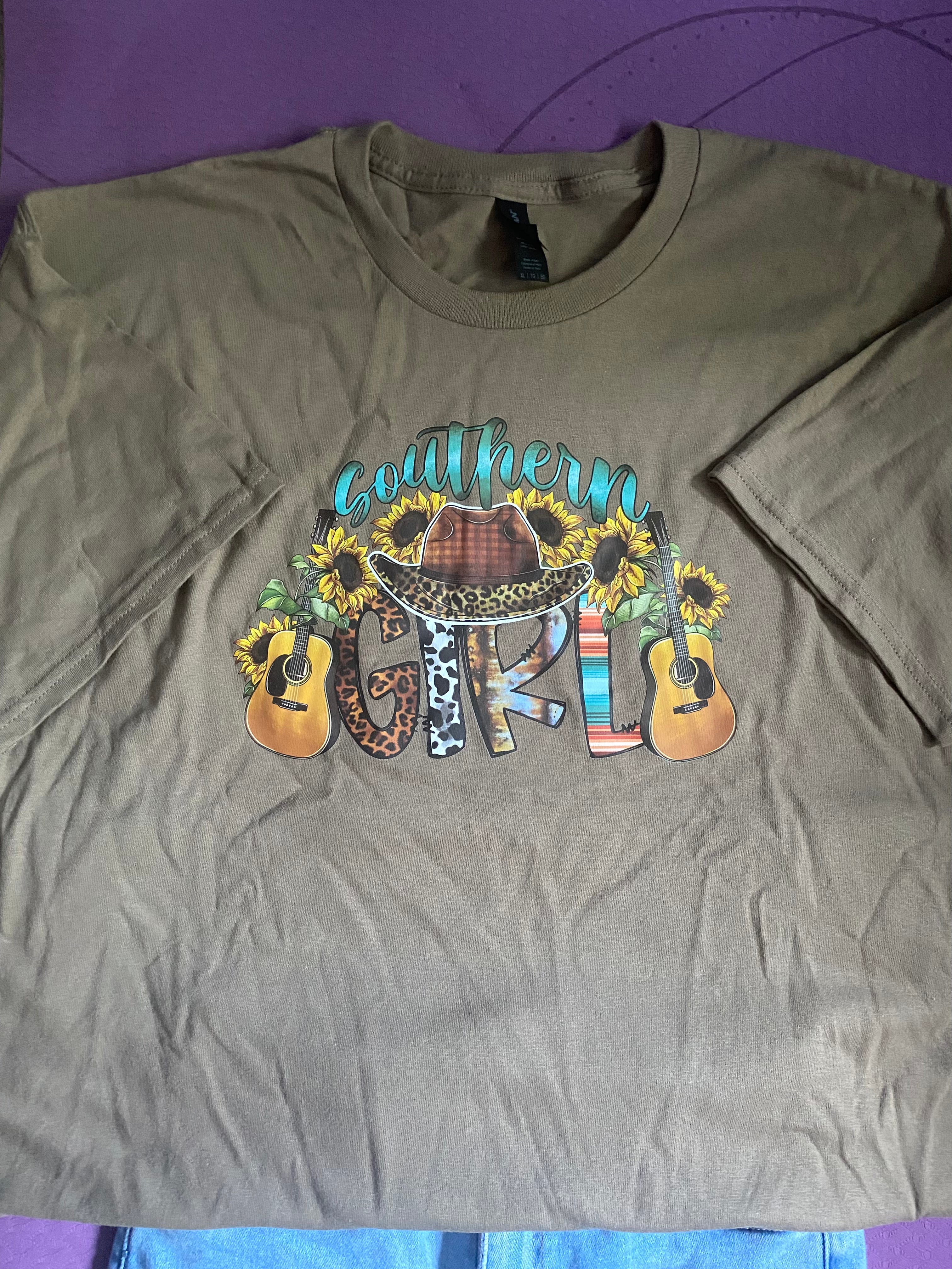 Pre-made Southern girl heat pressed Tshirt