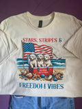 Pre-made Stars stripes and freedom vibes tshirt